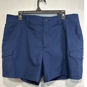 Eddie Bauer Cargo Shorts Womens 16 Navy Blue Nylon Hiking Outdoor 5" Inseam